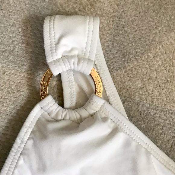 Michael Kors White Logo Ring One Shoulder One Piece Swimsuit - Picture 7 of 8